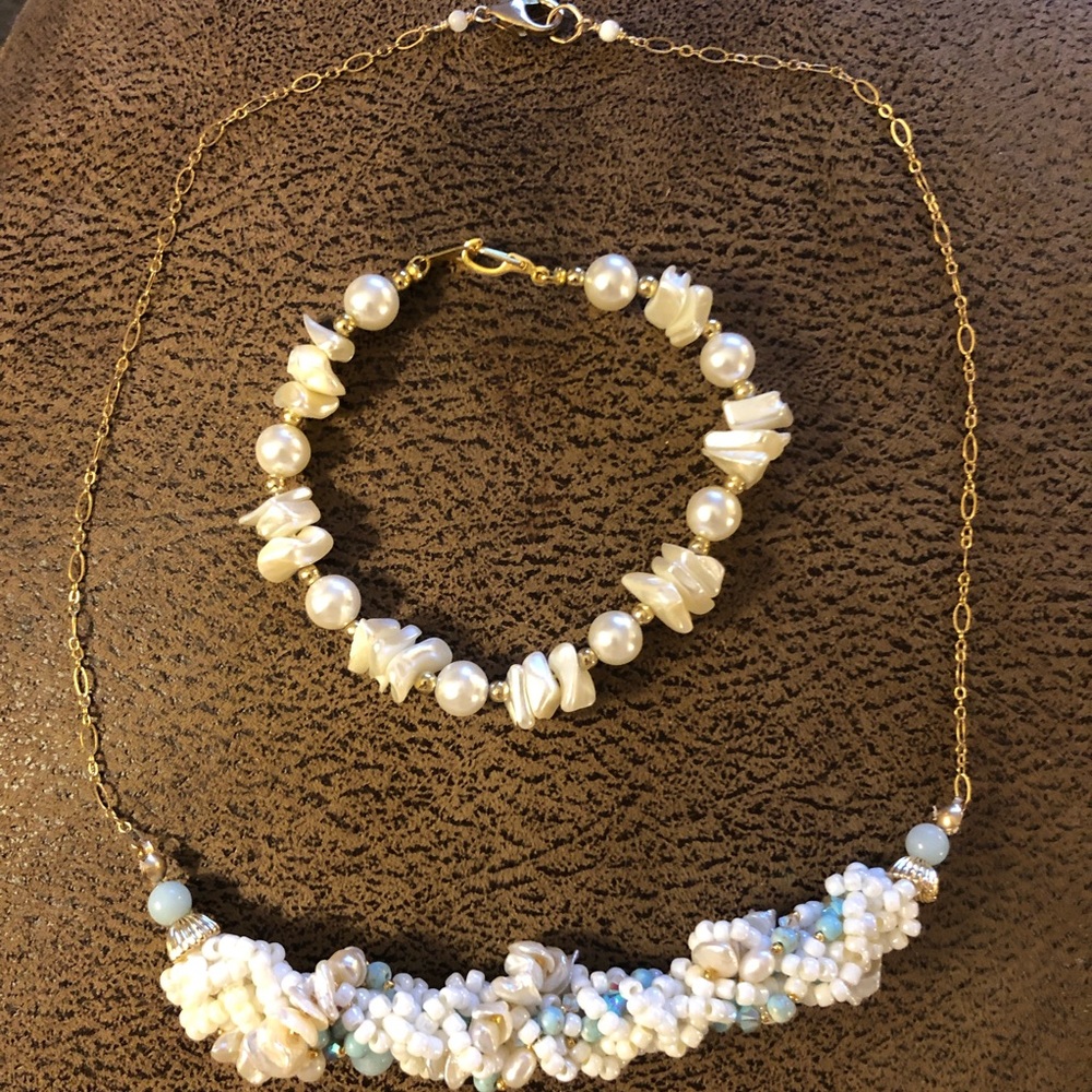 Mother of Pearl beaded necklace